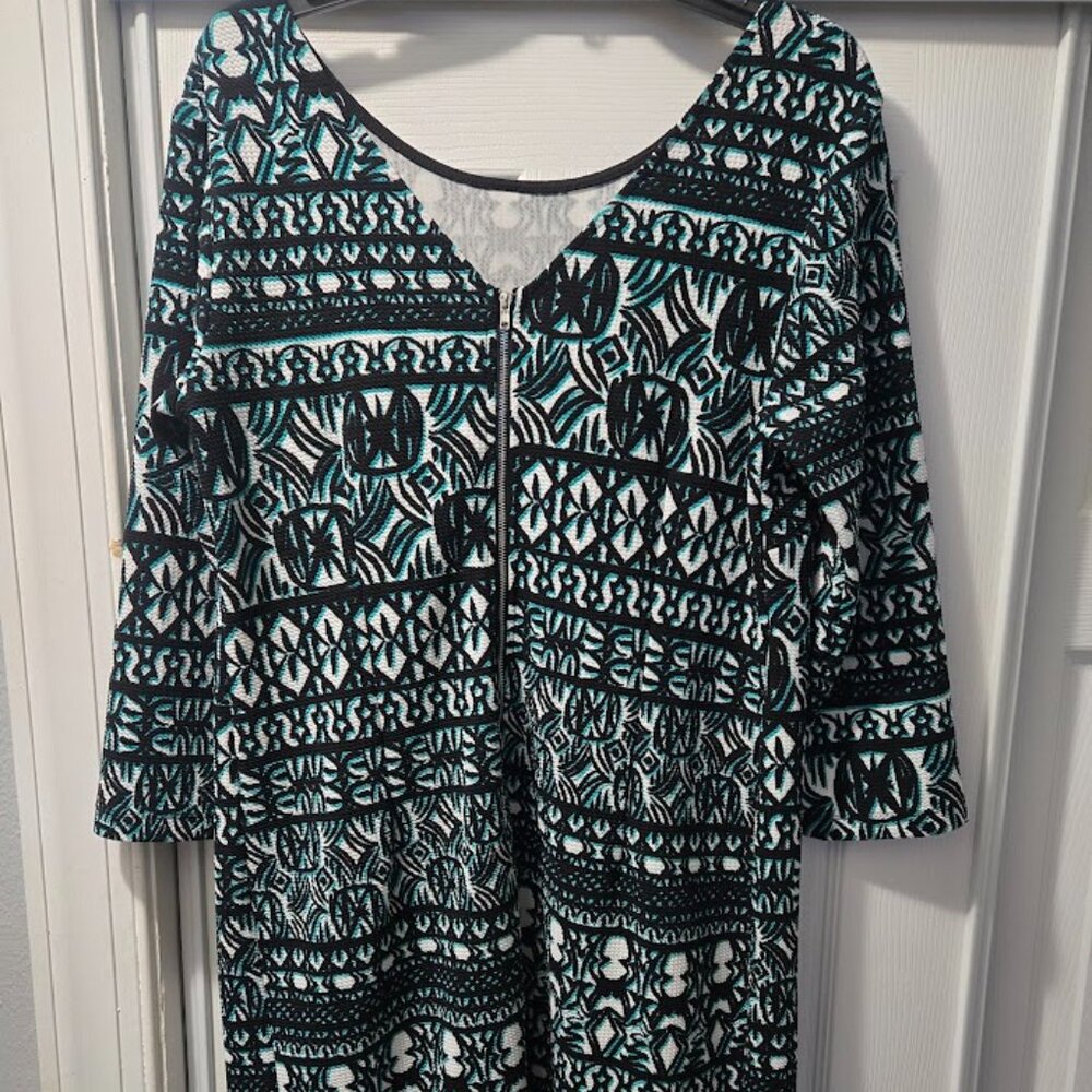 Cato abstract tribal 3/4 sleeve midi dress - Picture 5 of 7